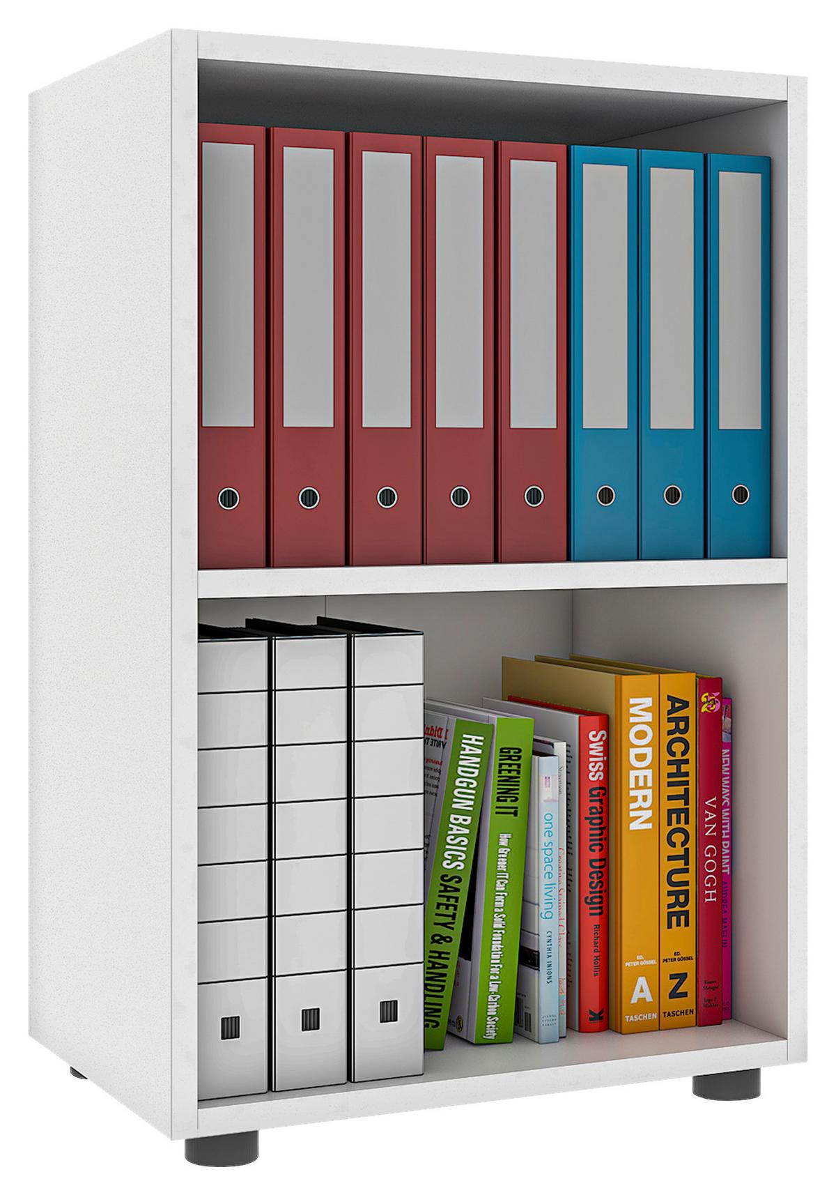 Regál na šanóny Ulas š: 49 cm, biela - čierna/biela, Modern, kompozitné drevo/plast (49/74/32cm) - MID.YOU