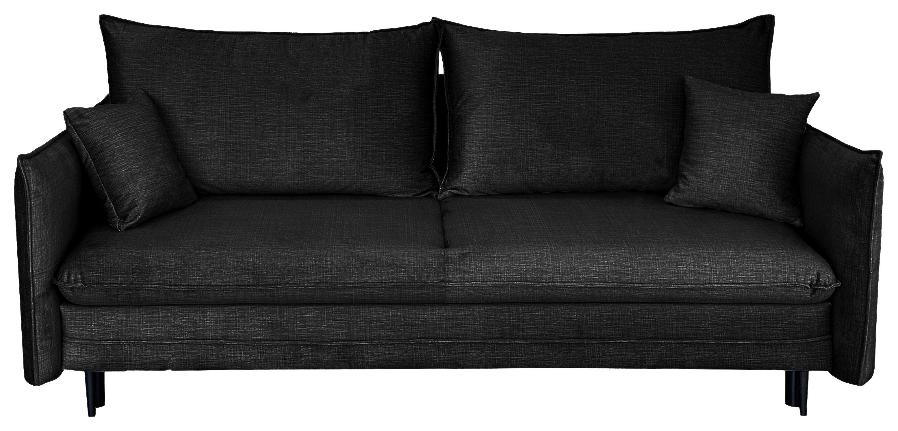 Schlafsofa Mit Bettkasten Melody Schwarz B: 216 Cm - Schwarz, Design, Textil (216/96/102cm) - MID.YOU