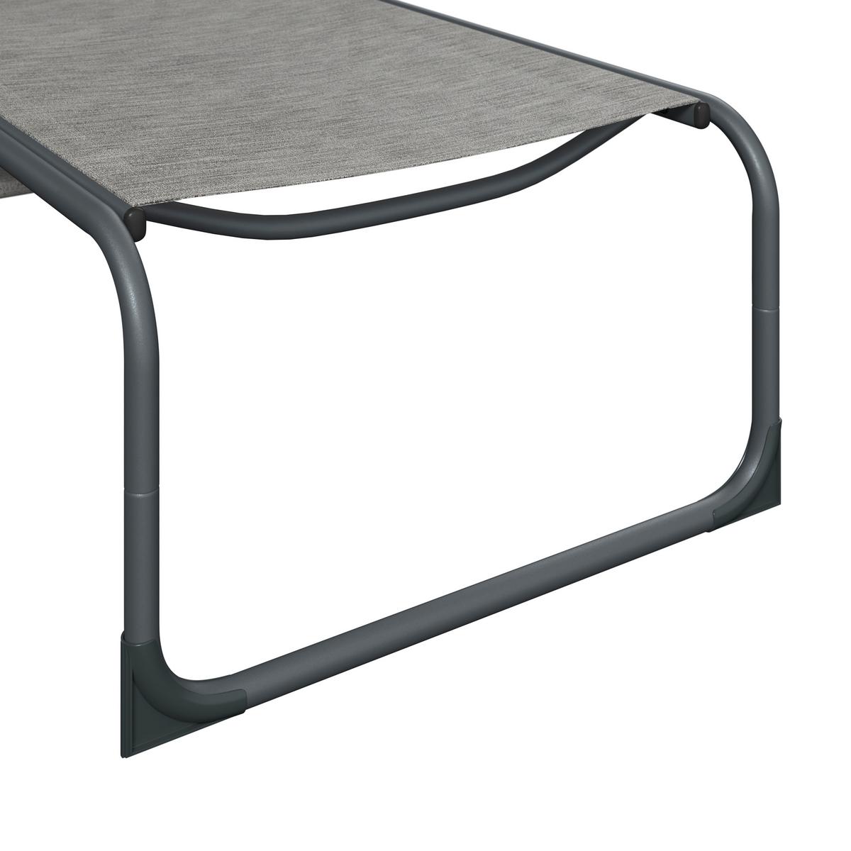 Napozóágy Taos - szürke, Modern, textil/fém (196/35/64cm) - Beldano