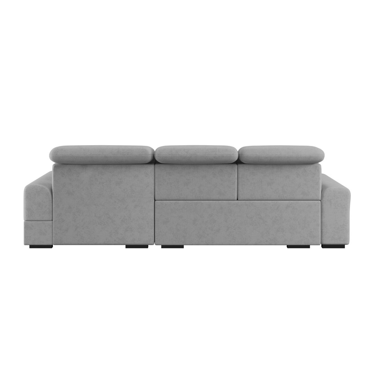 Ecksofa mit Bettfunktion Malaga New Chenille Grau - Schwarz/Grau, KONVENTIONELL, Textil (286/203cm) - Ondega