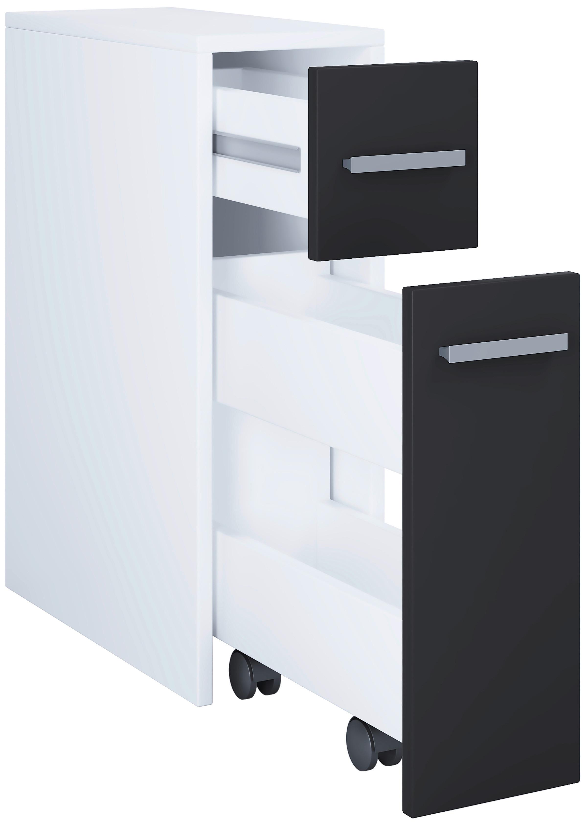 Midischrank Zalo BxH 19,9 cm 61,4 cm Schwarz/Weiß - Schwarz/Weiß, MODERN, Holzwerkstoff (19,9/61,4/45cm) - MID.YOU