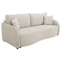 Schlafsofa Bari mit Bettkasten beige, 215x100cm - Beige/Schwarz, KONVENTIONELL, Holz/Holzwerkstoff (215/100cm)