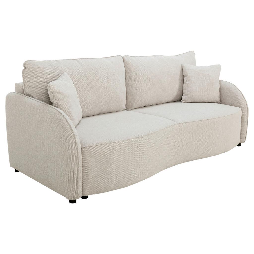 Schlafsofa Bari mit Bettkasten beige, B: 215cm