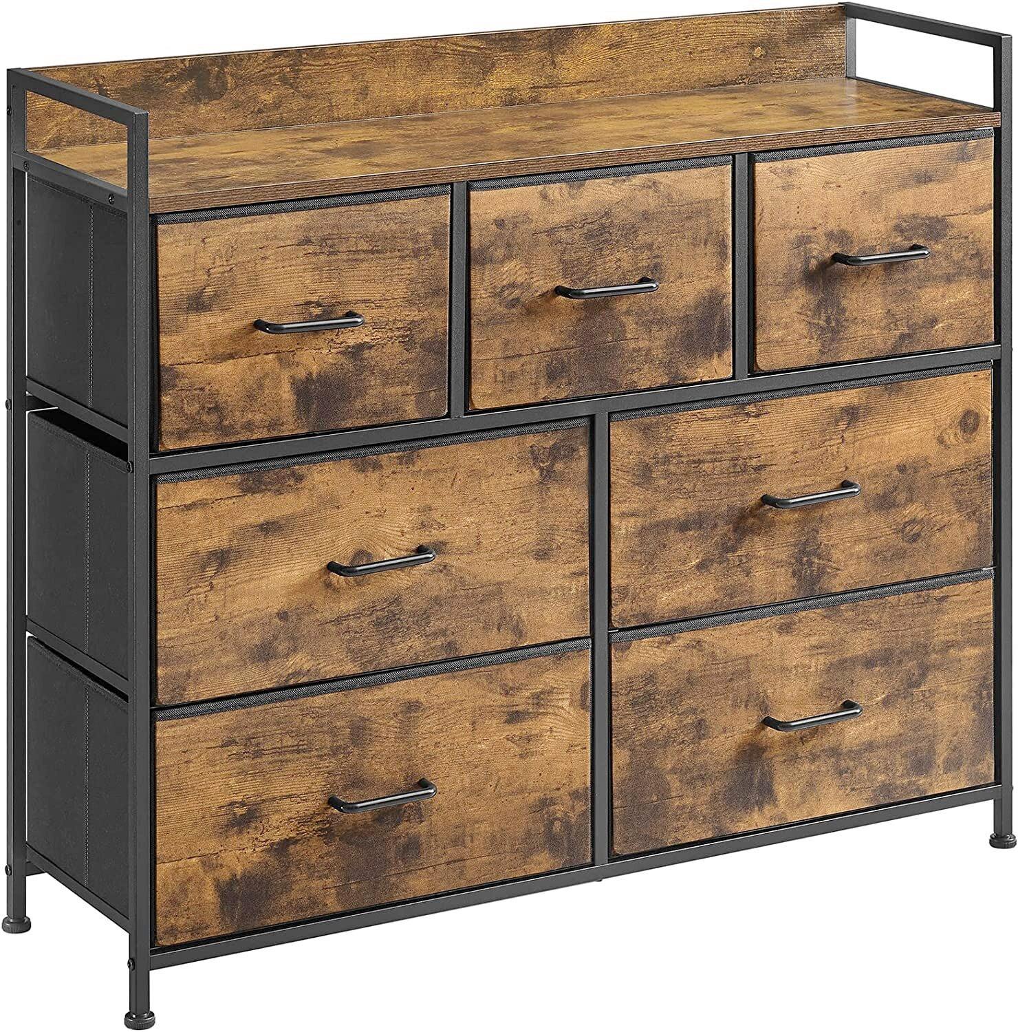 Kommode B: 98 cm Braun/Schwarz - Schwarz/Braun, Trend, Holzwerkstoff/Metall (98/85/28.5cm) - Boxxx