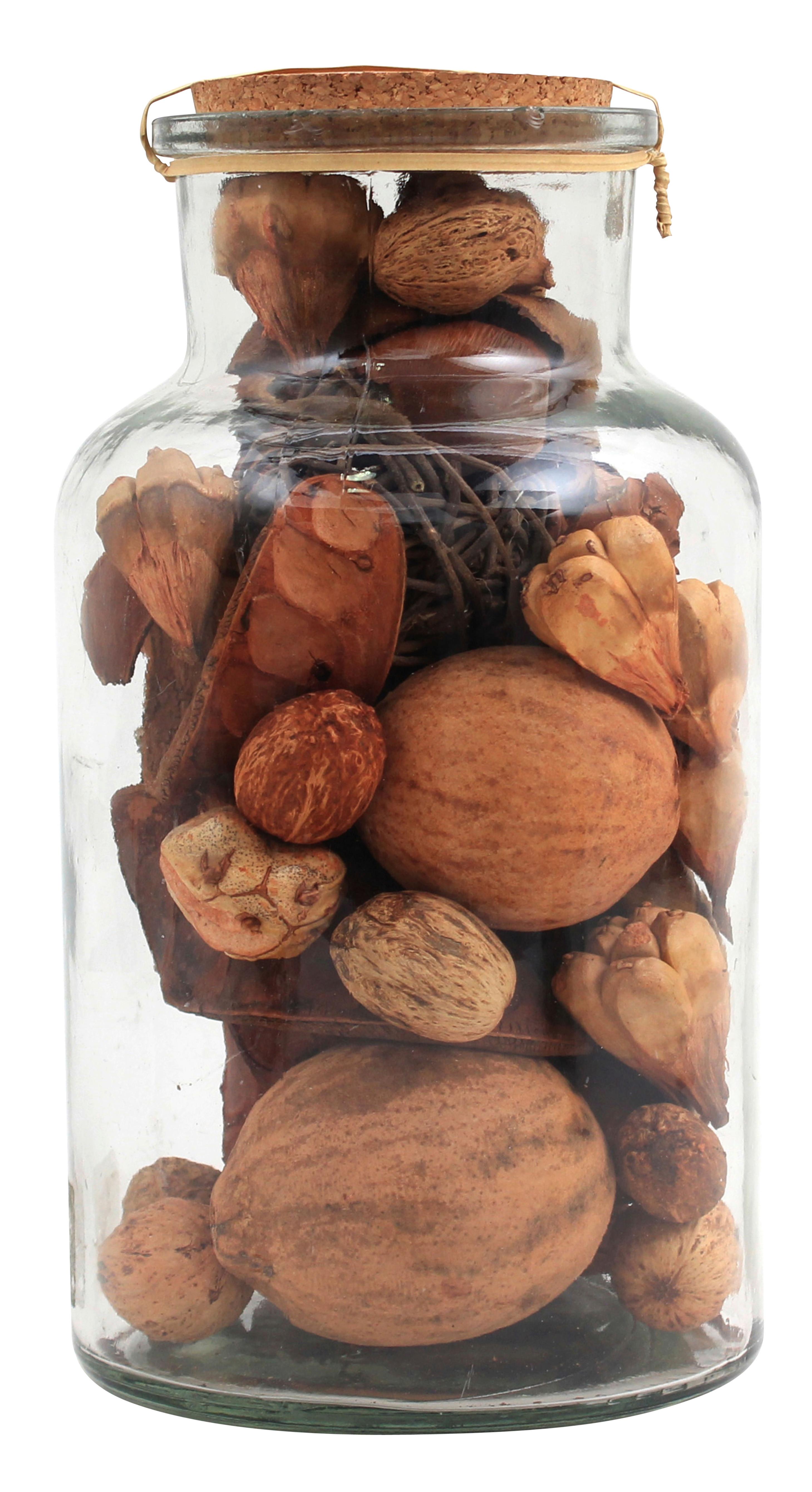Dekoflasche Flora Hellbraun, 14x27 cm - Hellbraun, LIFESTYLE, Glas/Naturmaterialien (14/27/14cm) - Kayoom