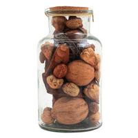 Dekoflasche Flora Hellbraun, 14x27 cm - Hellbraun, LIFESTYLE, Glas/Naturmaterialien (14/27/14cm) - Kayoom