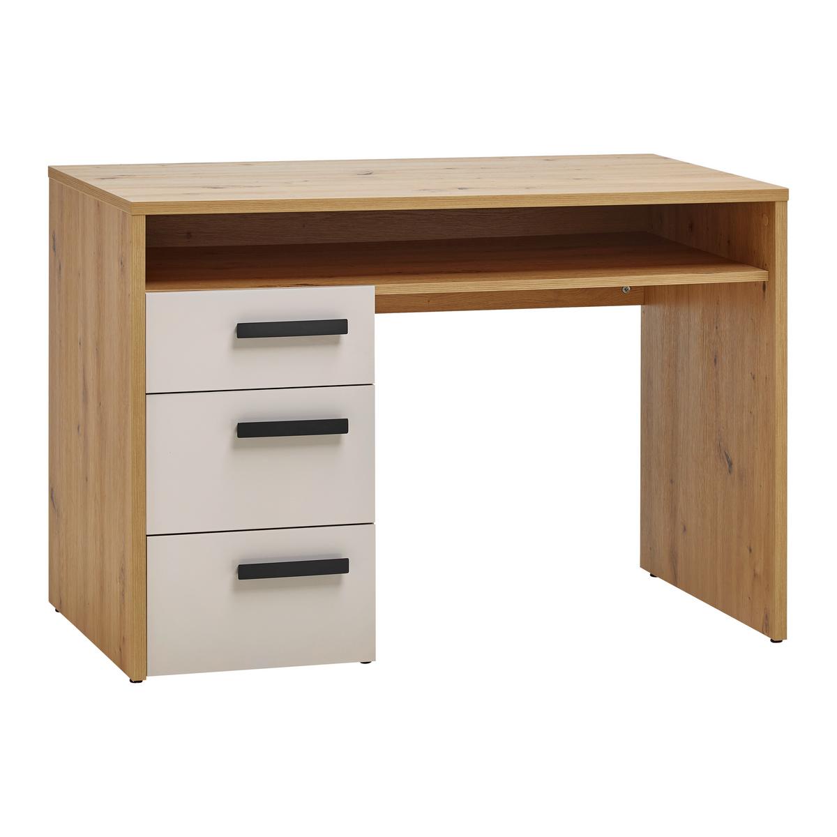 PÍSACÍ STÔL CASA MIA - kašmírová/antracitová, Konventionell, kov/kompozitné drevo (110cm)