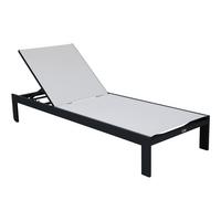 Gartenliege A090.071.54 - Anthrazit/Creme, Basics, Textil/Metall (200/75/31cm) - Ambia Garden