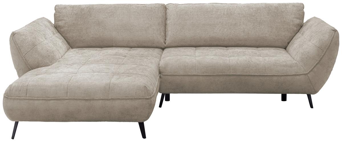 Ecksofa Samoa Sandfarben S: 187x282 cm - Sandfarben/Schwarz, Design, Textil (187/282cm) - Livetastic