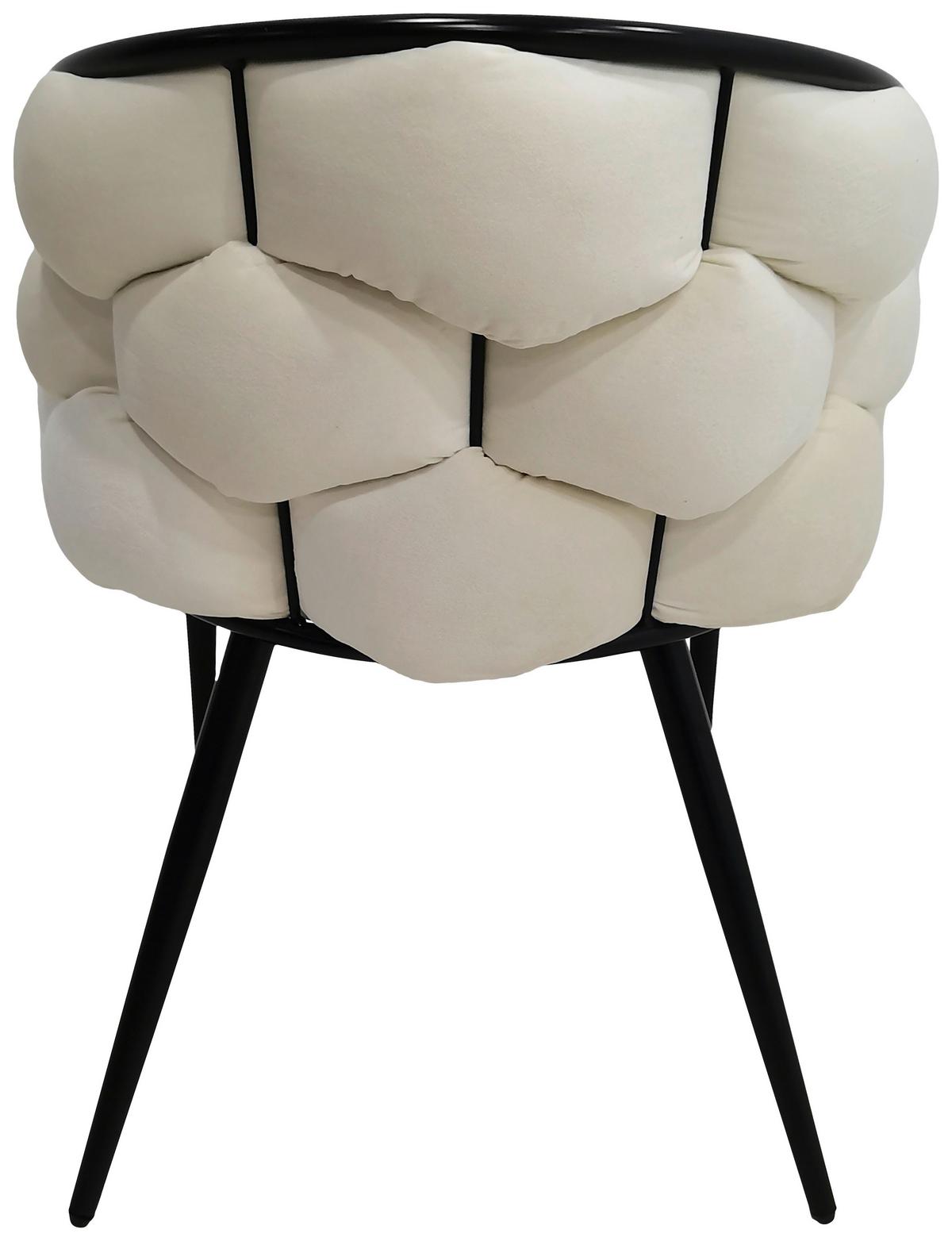 Sada stoličiek s podrúčkami 2ks/sada - čierna/krémová, Modern, kov/textil (65/79/61cm) - MID.YOU