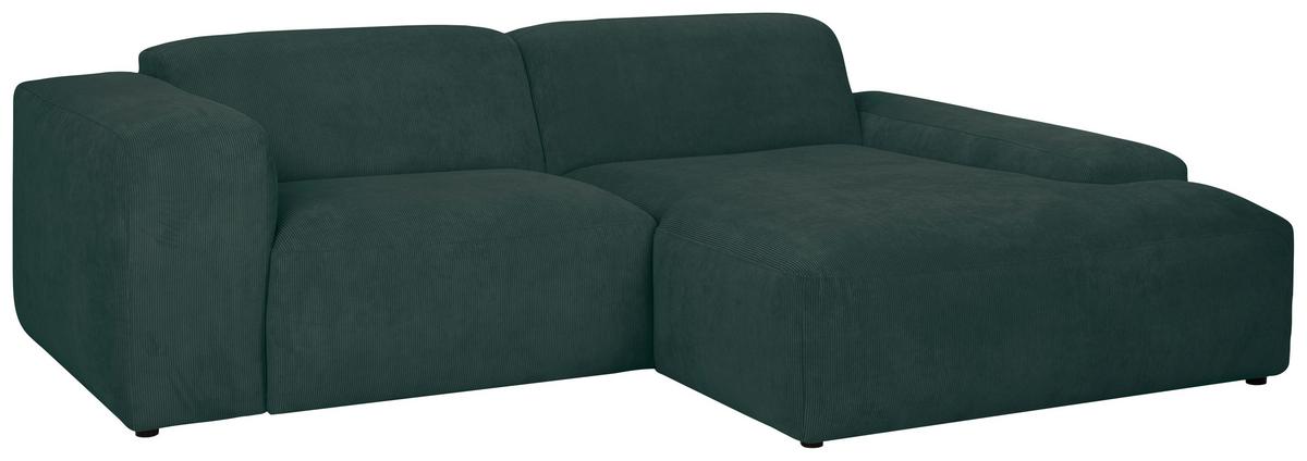 Ecksofa Hannah Grün 252x170 cm - Schwarz/Grün, Design, Textil (252/170cm) - MID.YOU