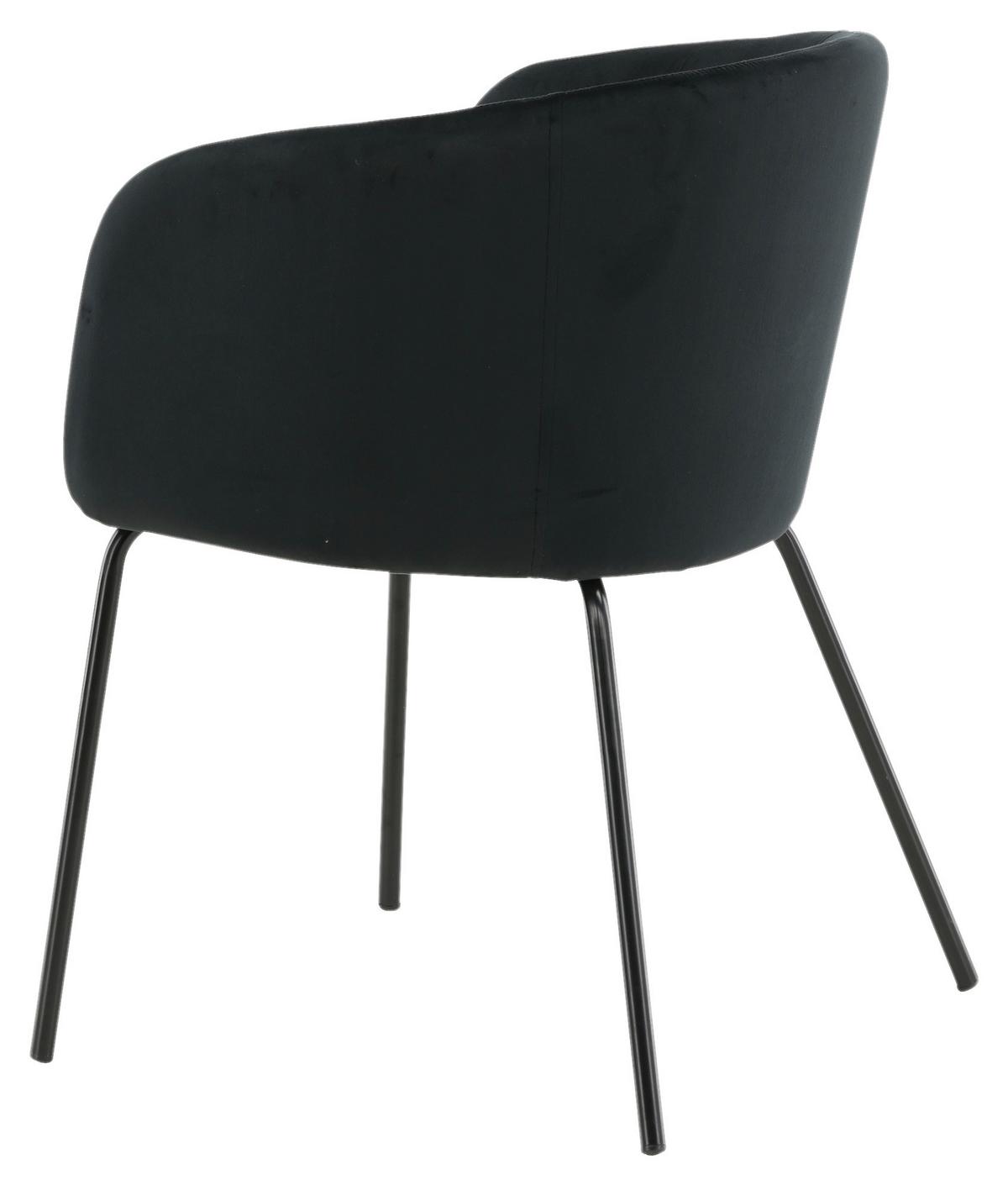 Armlehnstuhl Berit - Schwarz, KONVENTIONELL, Holz/Kunststoff (55/78/55cm) - Livetastic