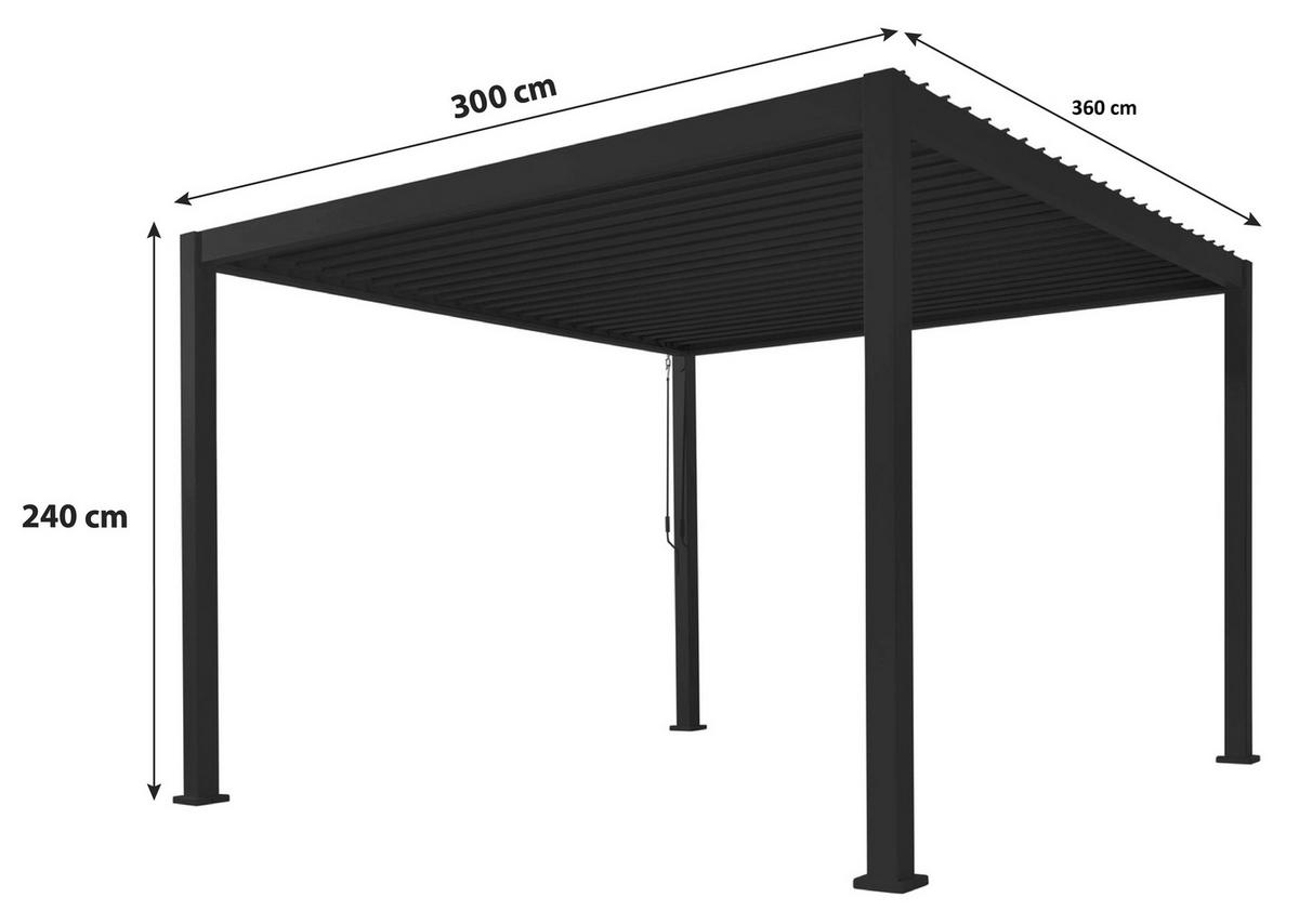 Pergola PERGOLA BASIC 300X360CM - antracitová, Basics, kov (360/240/300cm) - Gardenson