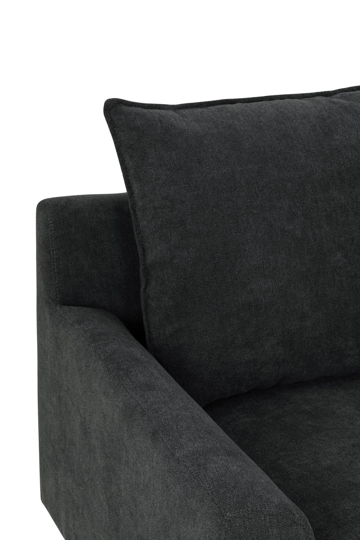 Ecksofa Milly - Dunkelgrau/Schwarz, MODERN, Textil (207/138cm) - P & B