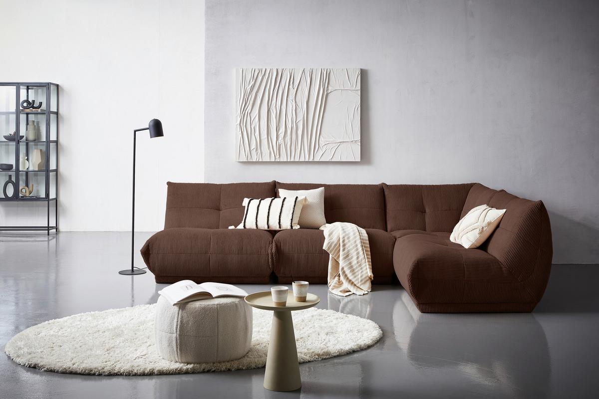 Ecksofa Giselle - Braun, Trend, Textil (315/210cm) - Livetastic