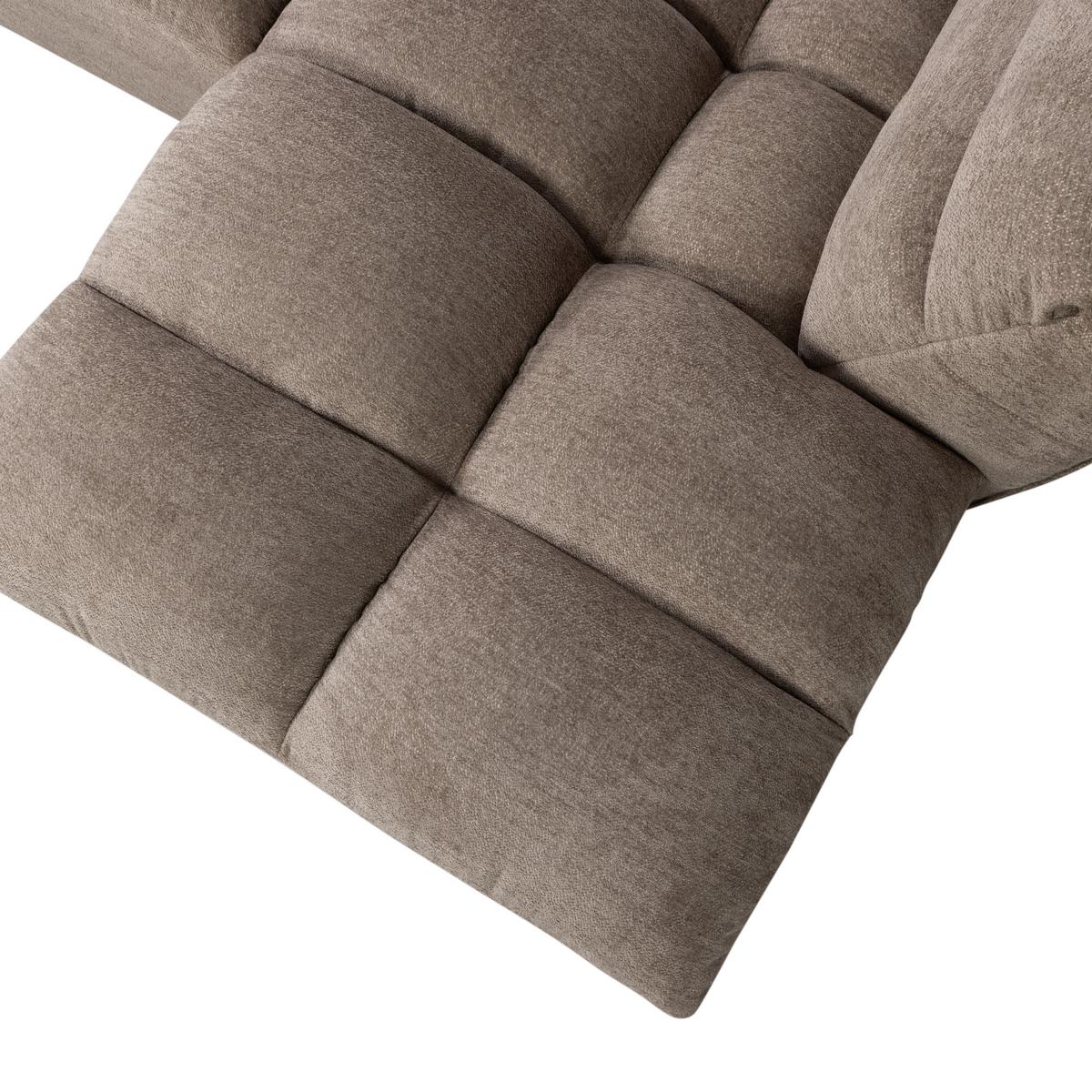 Ecksofa Tibas Sandfarben S: 280x165cm - Sandfarben/Schwarz, Design, Textil (280/165cm) - Livetastic