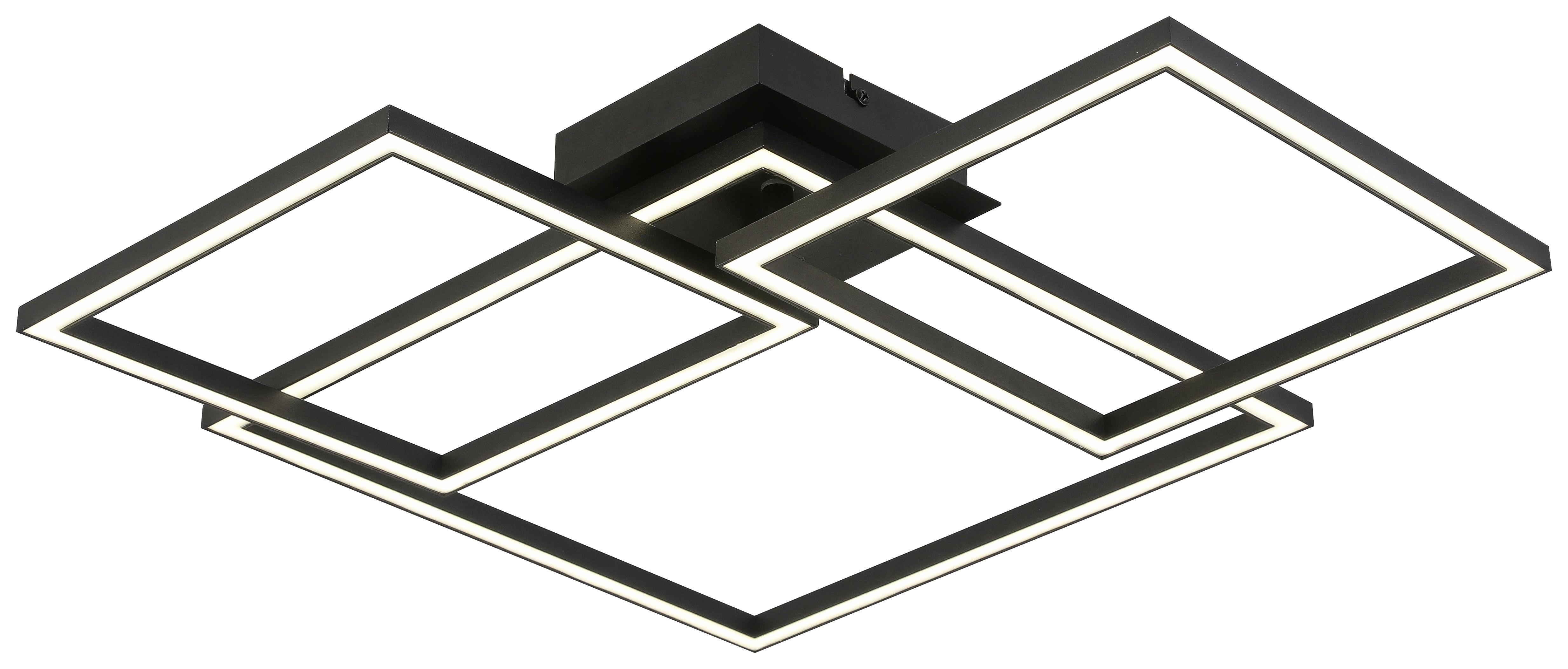 Stropní Led Svítidlo Emilian, Včet. Led 18w - černá, Moderní, kov/plast (55,2/47,5/7,6cm) - Premium Living