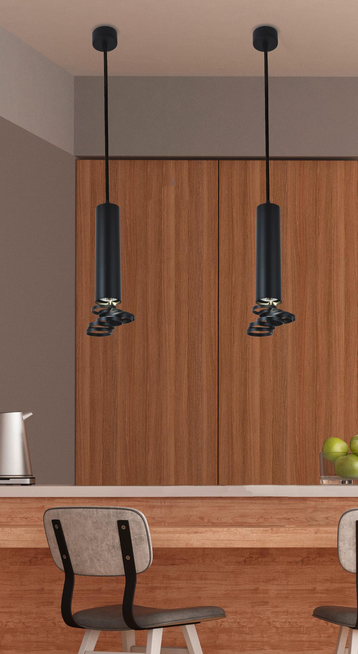 Hängeleuchte 31-77714 - Schwarz, Design, Metall (6/6/100cm)