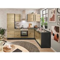 Eckküche Jazz 8 Mit Geräten 280x175 Anthrazit/eiche Dekor - Anthrazit/Eiche Artisan, LIFESTYLE, Holzwerkstoff (280/175cm) - MID.YOU