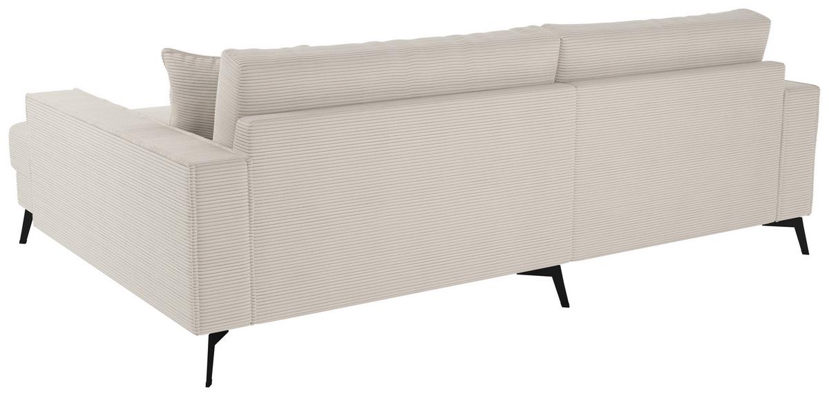 Ecksofa Ted Weiß/beige S: 228x174 Cm - Beige/Schwarz, Trend, Textil (228/174cm)