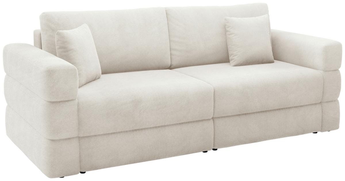 Schlafsofa Terazzo Beige B: 254cm - Beige/Schwarz, Design, Textil (254/93/167cm) - Livetastic