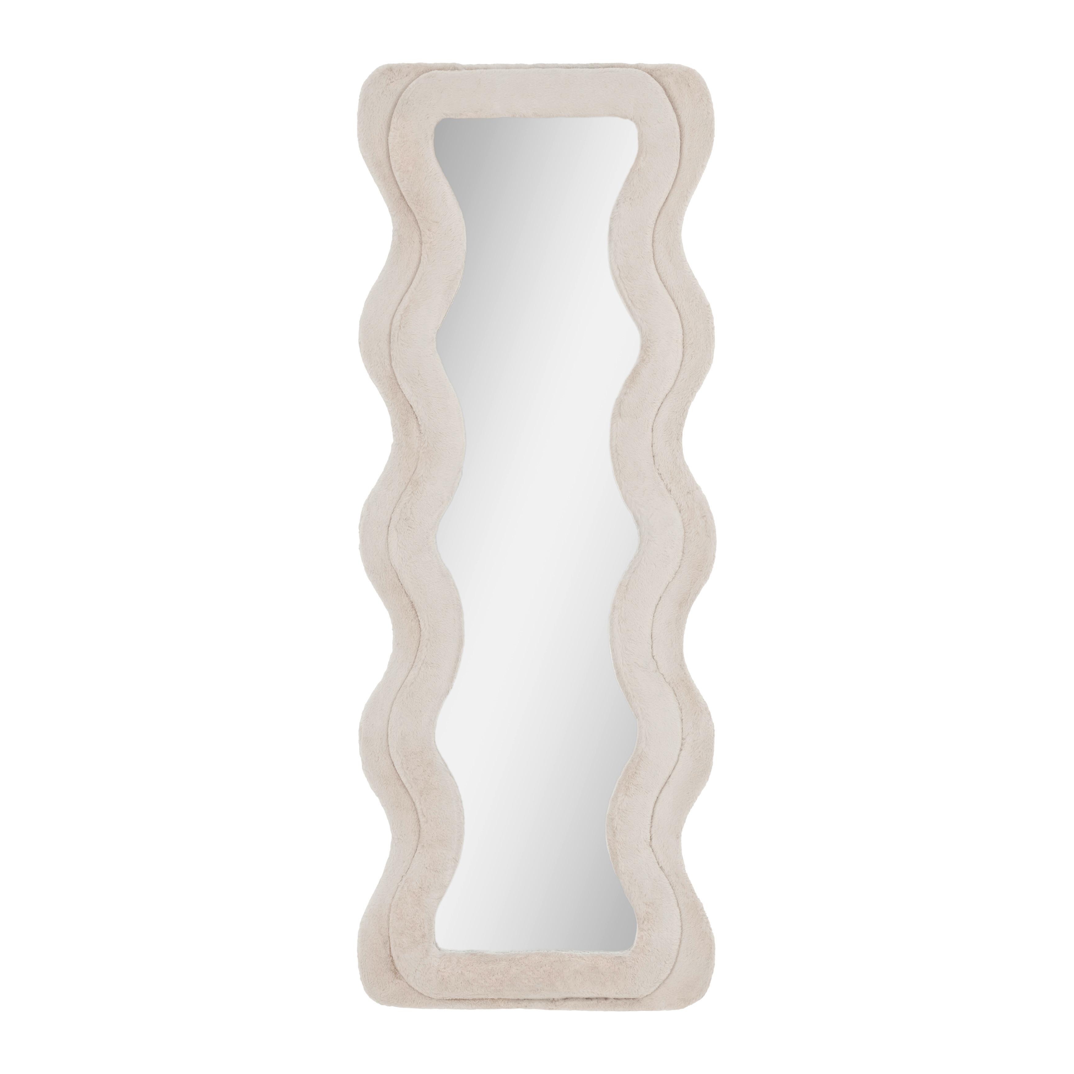 Zrkadlo SUKI béžová - taupe, Romantik / Landhaus, kompozitné drevo/textil (60/160/4cm) - Premium Living