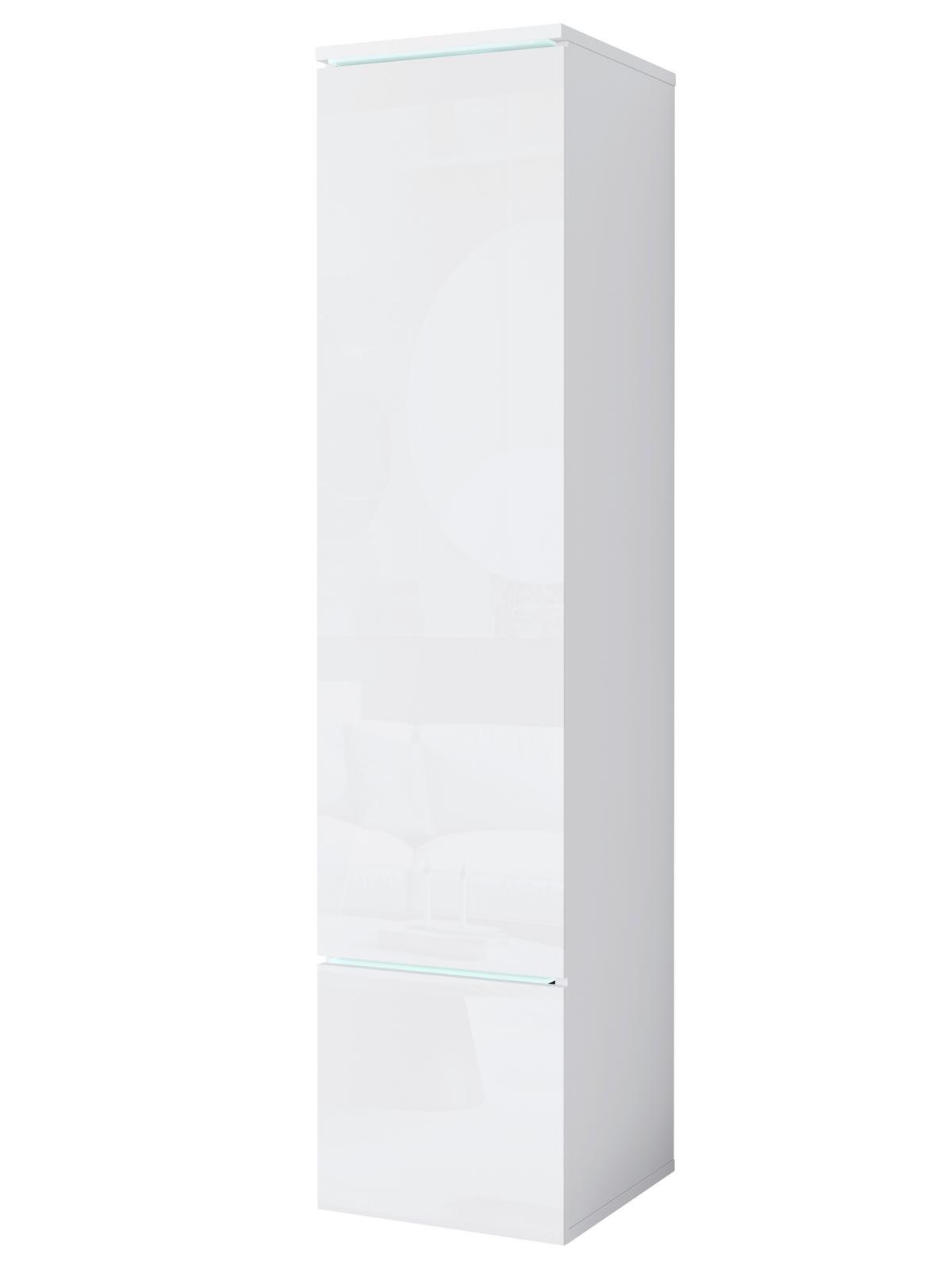 Hochschrank Vera Weiß Hg B: 30cm - Weiß Hochglanz/Weiß, Design, Holzwerkstoff (30/130/33cm) - Livetastic