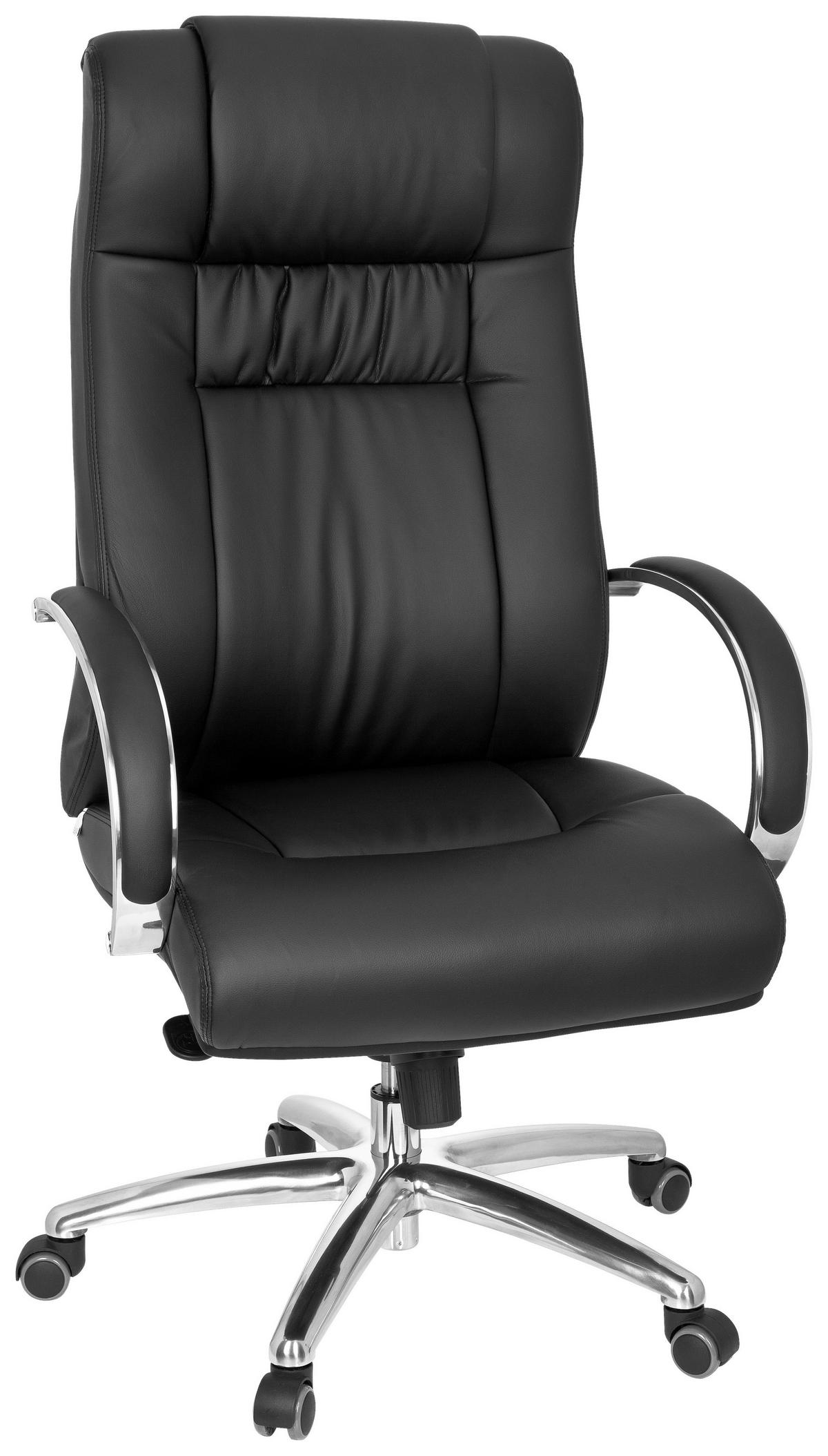 Chefsessel Xxxl G 600 Lederlook Schwarz Bis 150 Kg - Silberfarben/Schwarz, Basics, Kunststoff/Textil (60/131/49cm) - MID.YOU