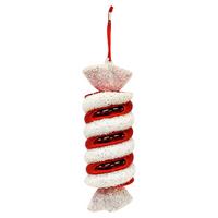 Závesná dekorácia CANDY -PAZ- - svetločervená/biela s vysokým leskom, plast (9,84/31,75cm) - Mömax
