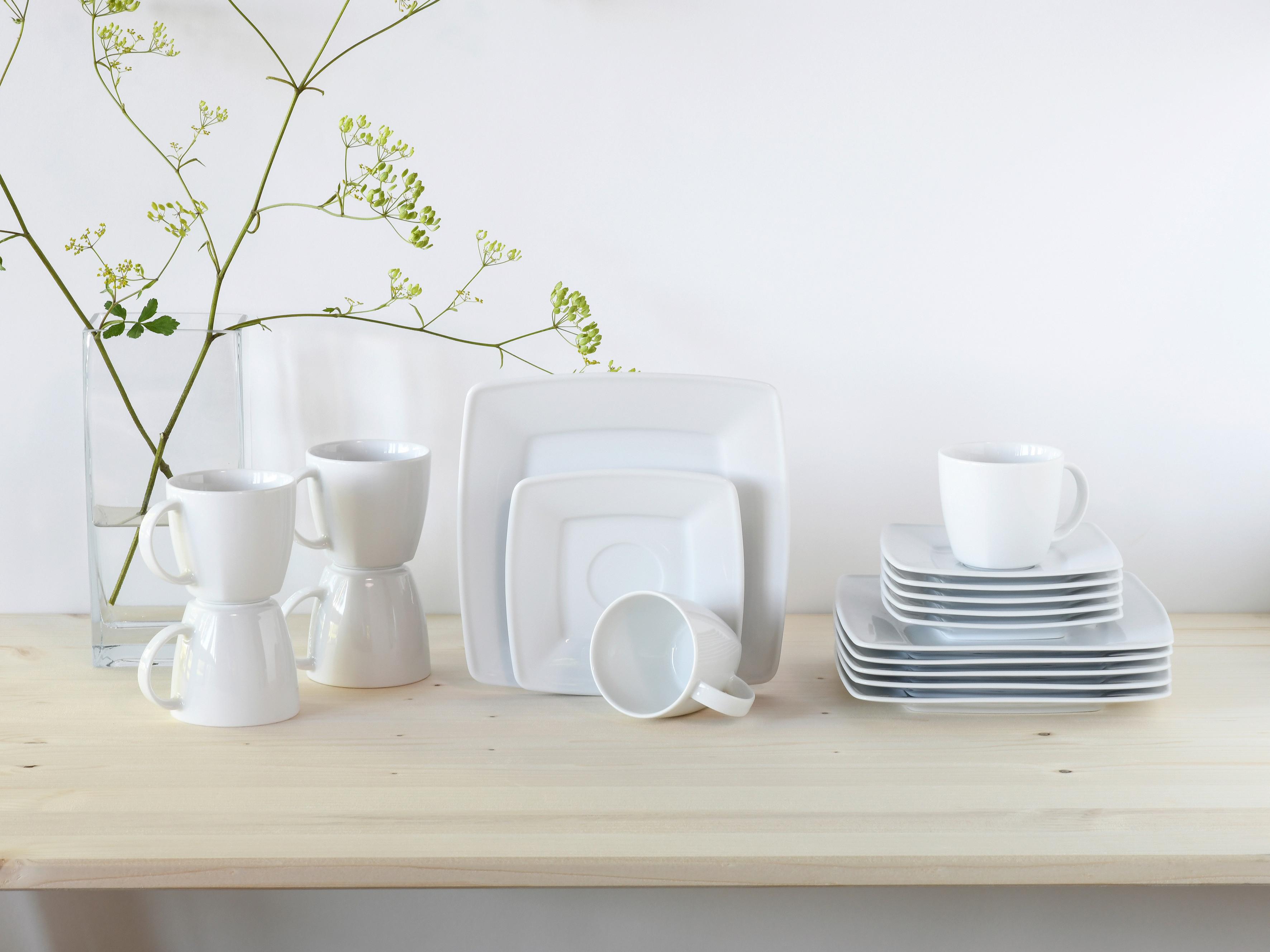 Kaffeeservice Victoria Porzellan 6 Personen - Weiß, Basics, Keramik - Creatable