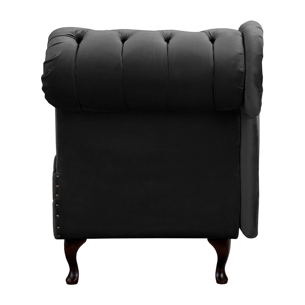 Récamiere Pako Schwarz B: 185cm - Schwarz/Braun, Design, Textil (185/93/75cm) - Livetastic