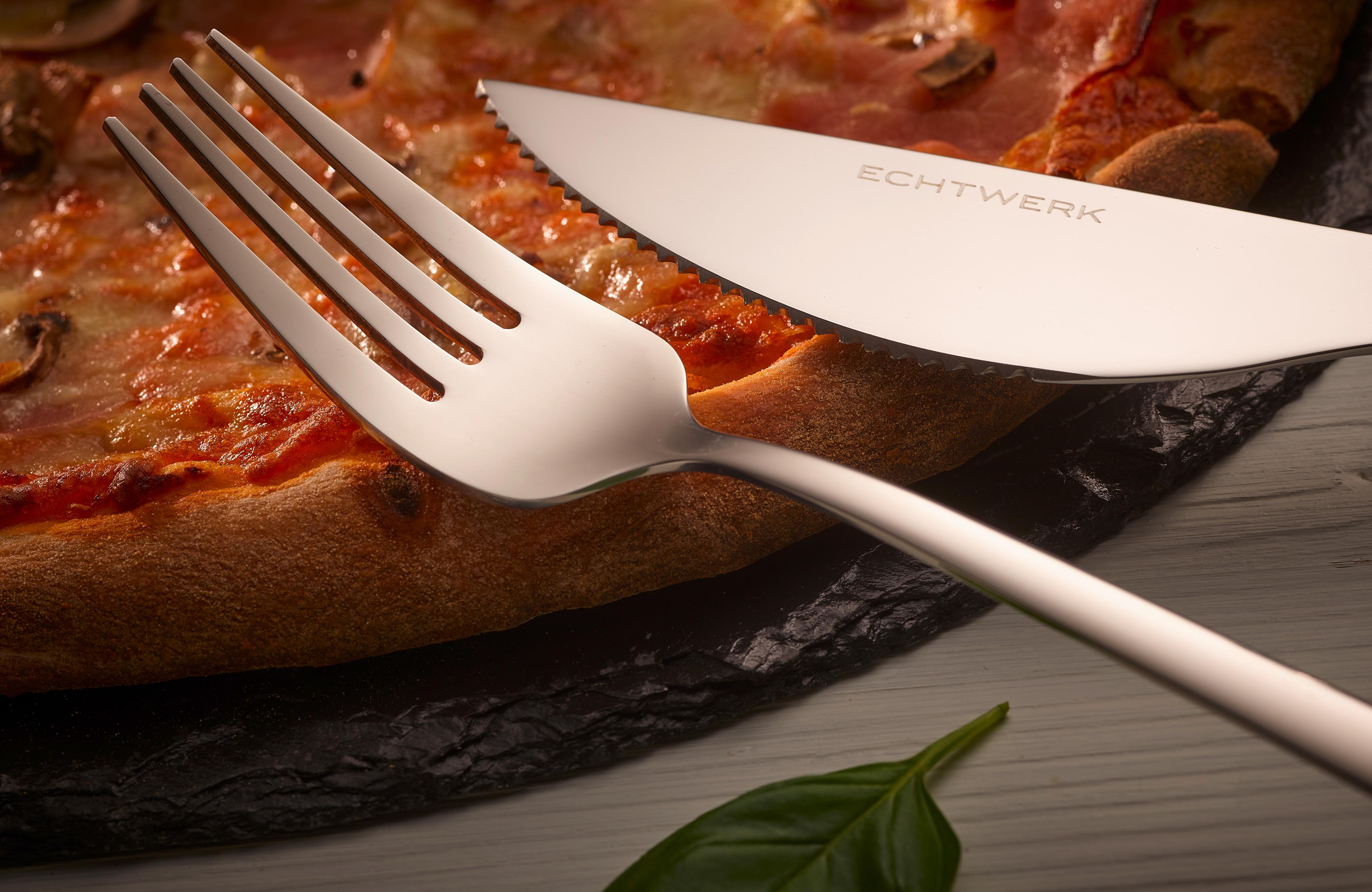 Pizzabesteckset 8-Teilig für 4 Personen - Silberfarben, Basics, Metall (23cm) - Echtwerk