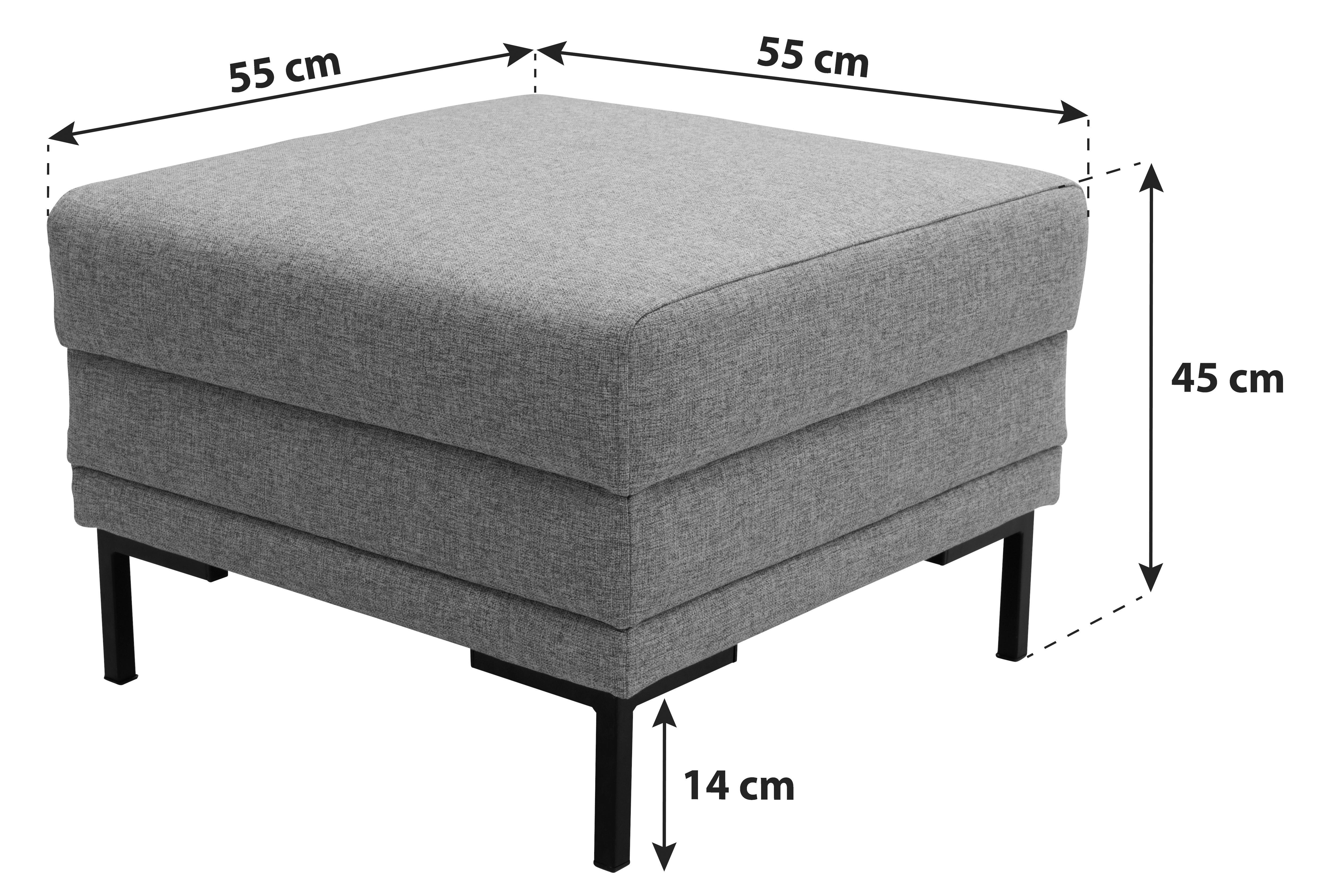 Hocker Looks Vii - Anthrazit/Schwarz, Design, Textil (55/45/55cm) - LOOKS by W.Joop