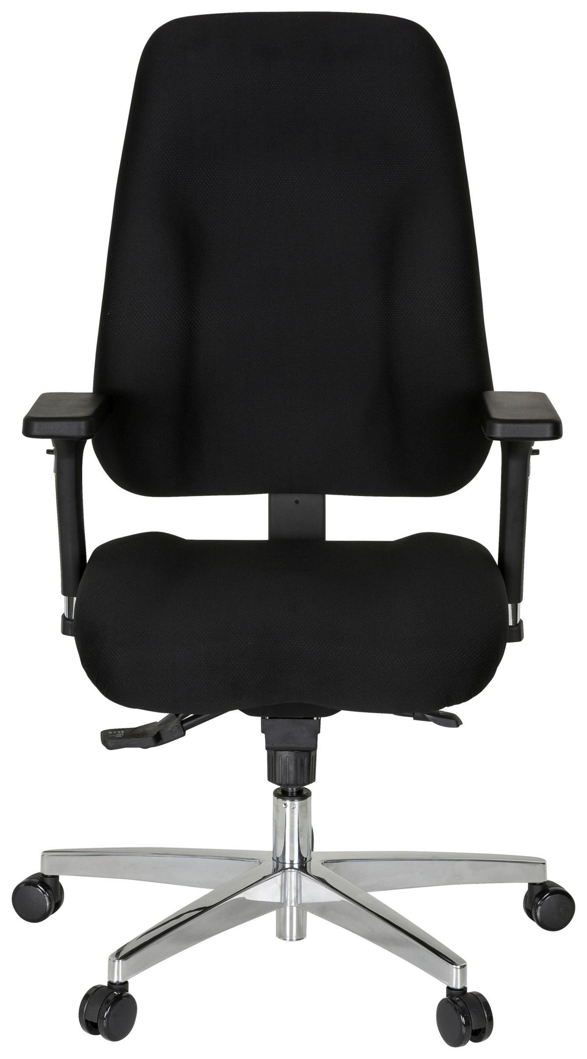 Bürostuhl Zenit Comfort Schwarz Bis 120 Kg - Silberfarben/Schwarz, Basics, Kunststoff/Textil (66/107/67cm) - MID.YOU