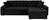 Ecksofa mit Schlaffunktion und Bettkasten Schwarz - Schwarz, Basics, Textil (263/169cm) - Livetastic