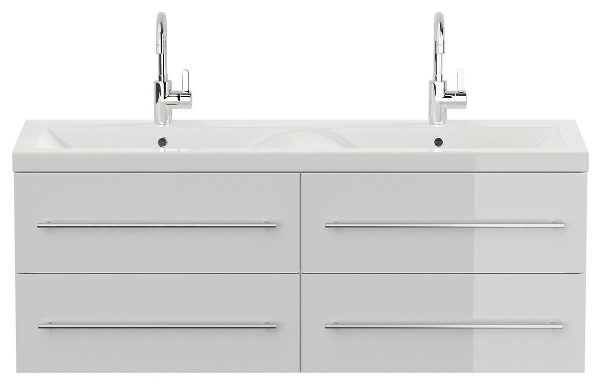 WASCHTISCHKOMBI Fellini, Weiß HG B: 60 cm - Weiß Hochglanz/Weiß, Basics, Keramik/Holzwerkstoff (60cm) - MID.YOU