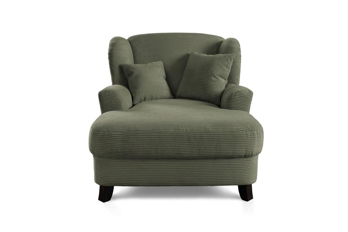XXXL-Sessel Asado olivgrün teilmassiv, B: 109 cm - Dunkelbraun/Olivgrün, KONVENTIONELL, Textil (109/104/145cm) - Sit & More