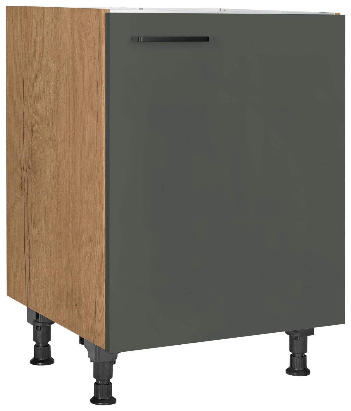 Spülenunterschrank Easytouch - Eichefarben/Grün, MODERN, Holzwerkstoff (60/57/56cm) - Nobilia