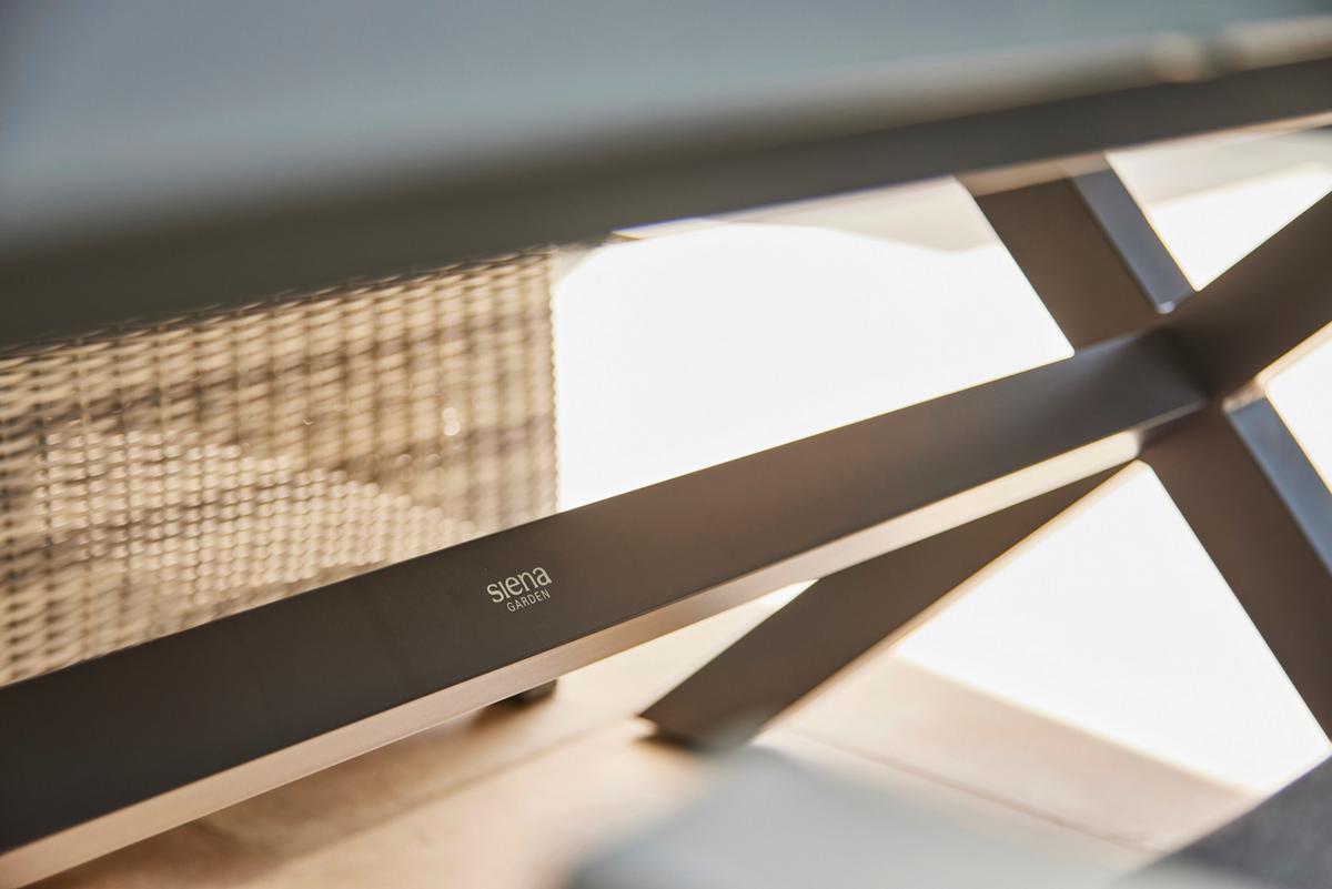 Gartentischgruppe Reno Set + Silva 9tlg - Anthrazit, MODERN, Keramik/Kunststoff (100/88/260cm) - Siena Garden