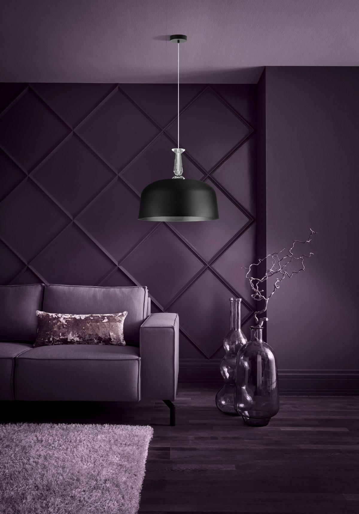 Hängeleuchte Monte Fuerte H: 110 cm 3-Flammig - Schwarz, KONVENTIONELL, Glas/Metall (48/110cm) - Eglo