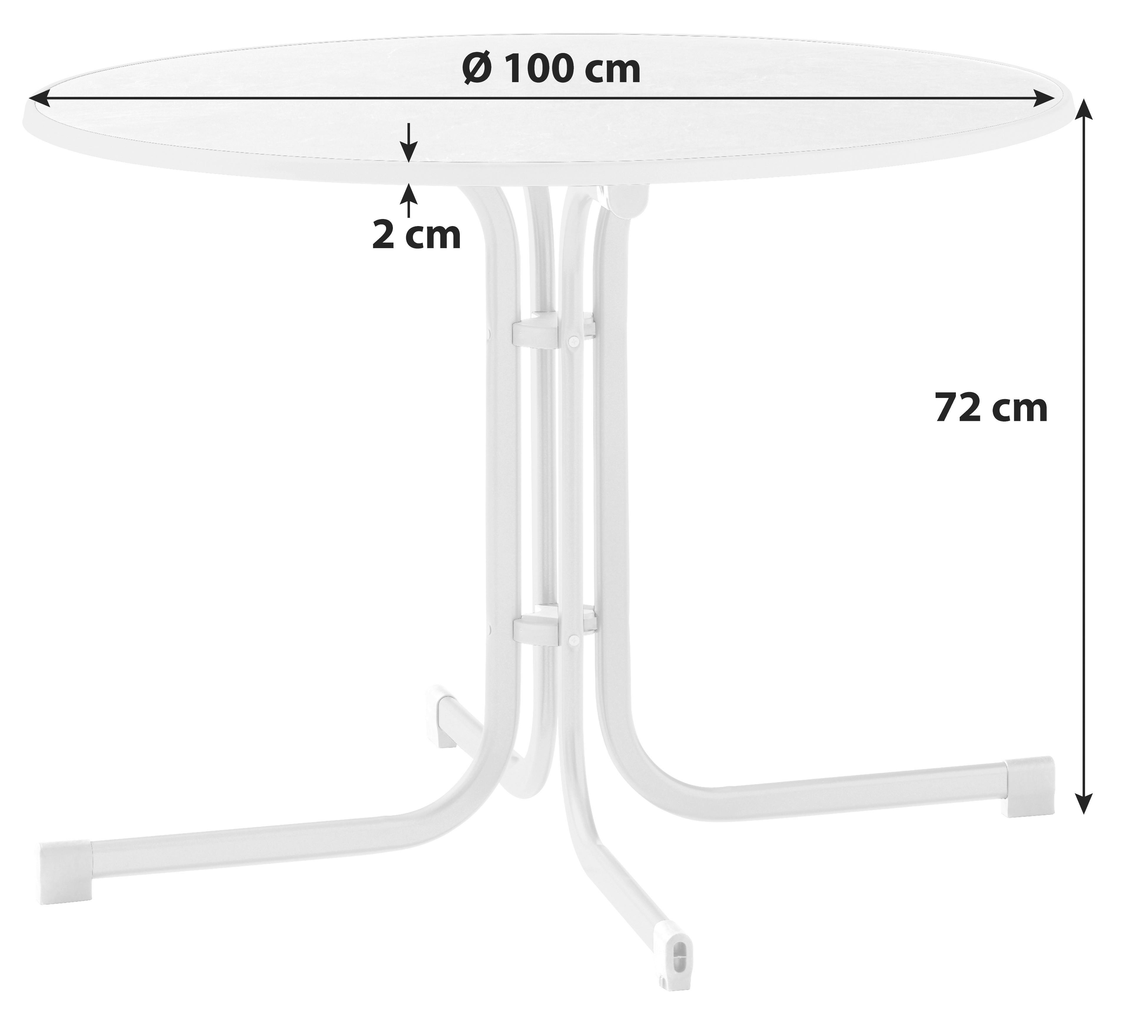 Gartentisch Rund 488006 L 100 cm - Graphitfarben, MODERN, Holzwerkstoff/Metall (100/100/72cm) - Sieger