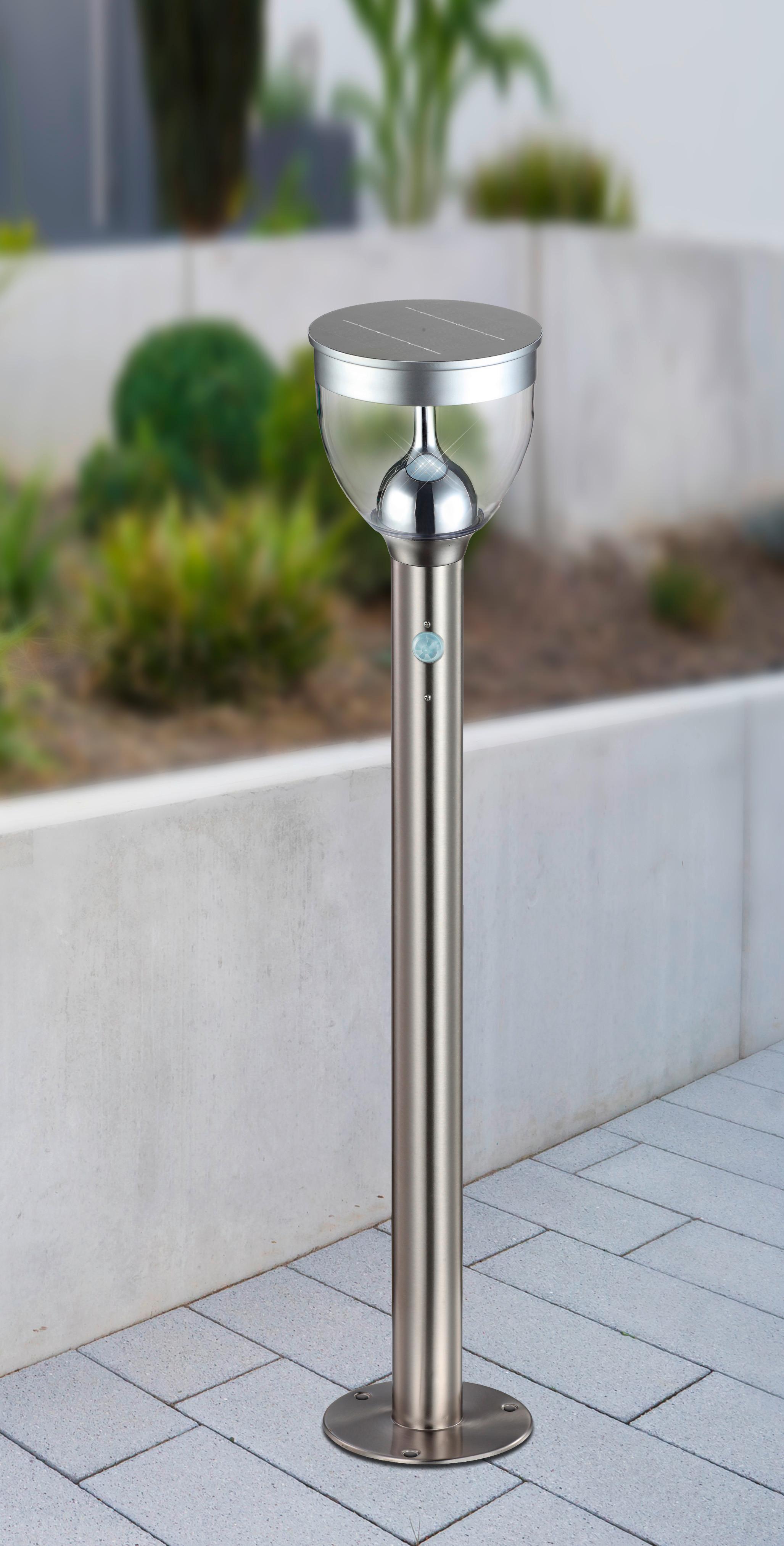 LED-Solarleuchte Grau Tania 16xled H: 96 cm - Klar/Grau, MODERN, Kunststoff/Metall (16/96cm)
