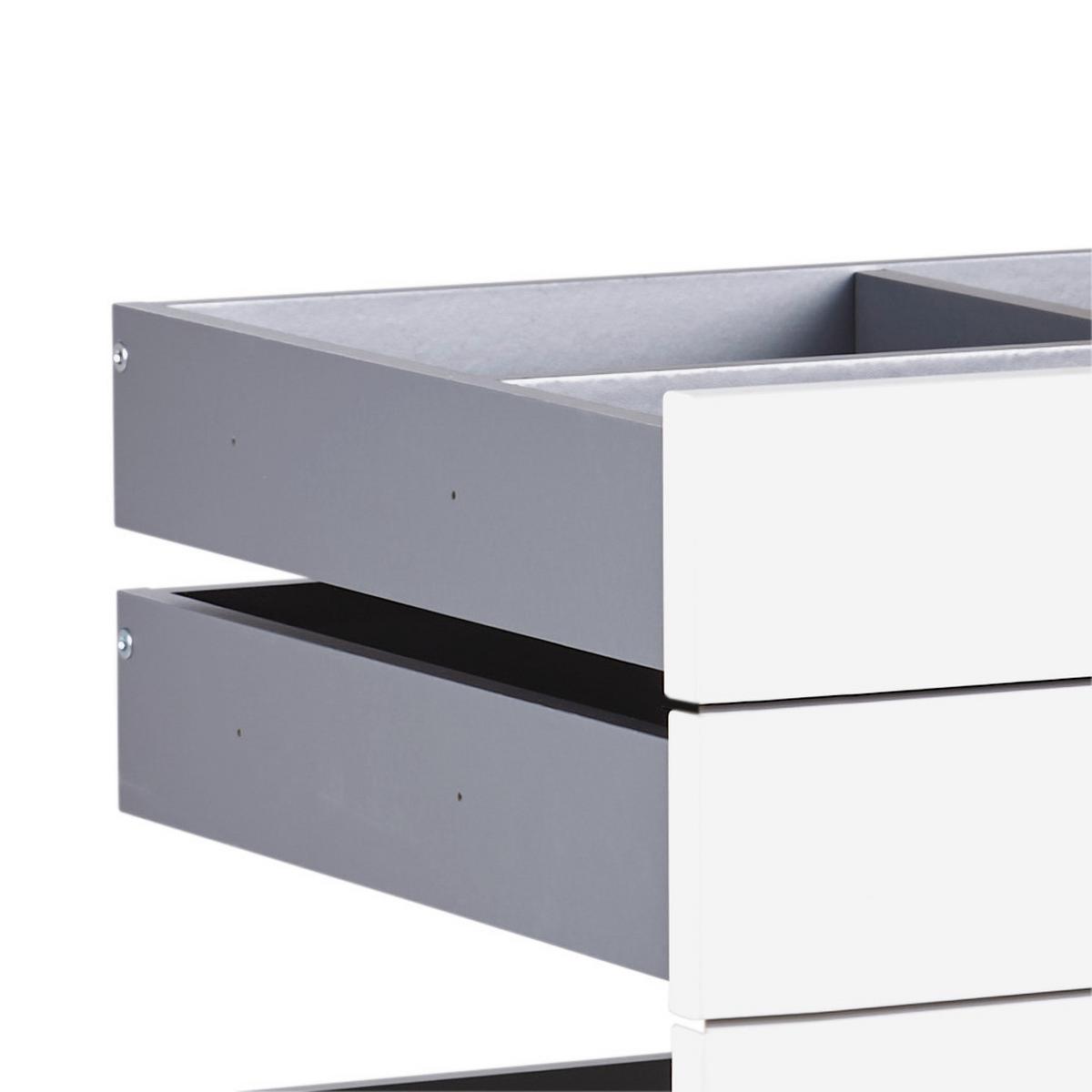 Schubladeneinsatz Unit Weiß B: 91 Cm 4 Fächer - Weiß Hochglanz, MODERN, Holzwerkstoff (91/83/47cm) - Ondega