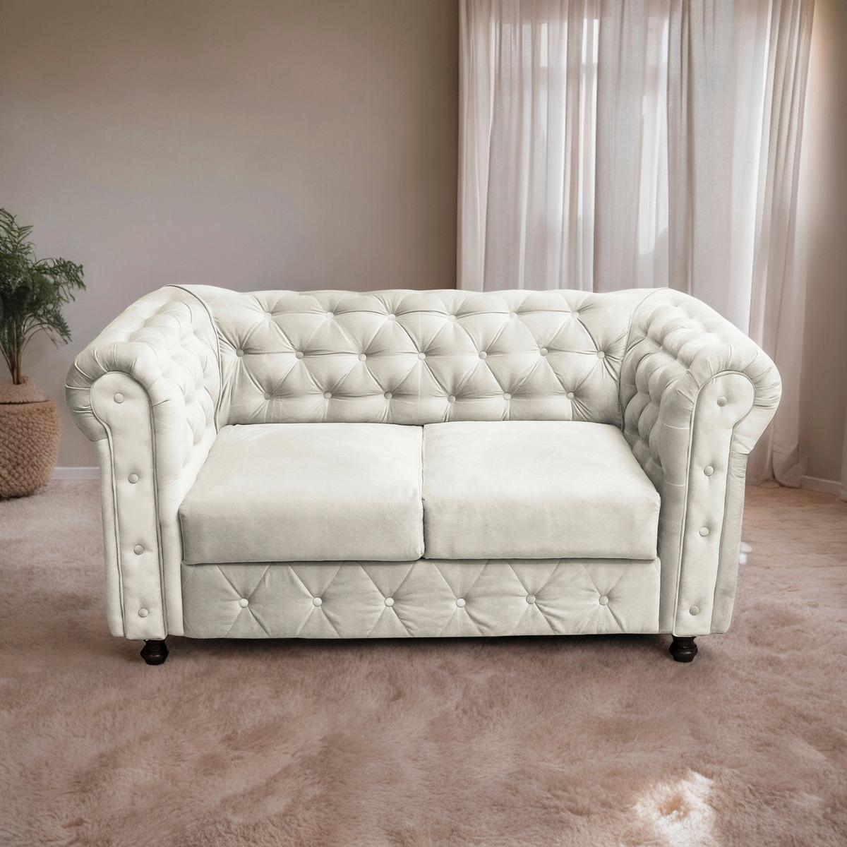 CHESTERFIELD-SOFA CARDIFF 168 - Wengefarben/Creme, Basics, Textil (168/80/90cm) - P & B