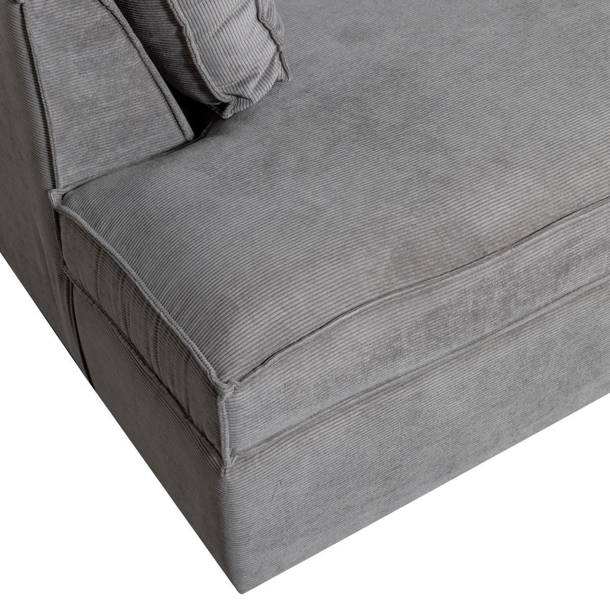 Ecksofa Thomas Dunkelgrau S: 197x283cm - Dunkelgrau/Schwarz, Design, Textil (197/283cm) - Livetastic