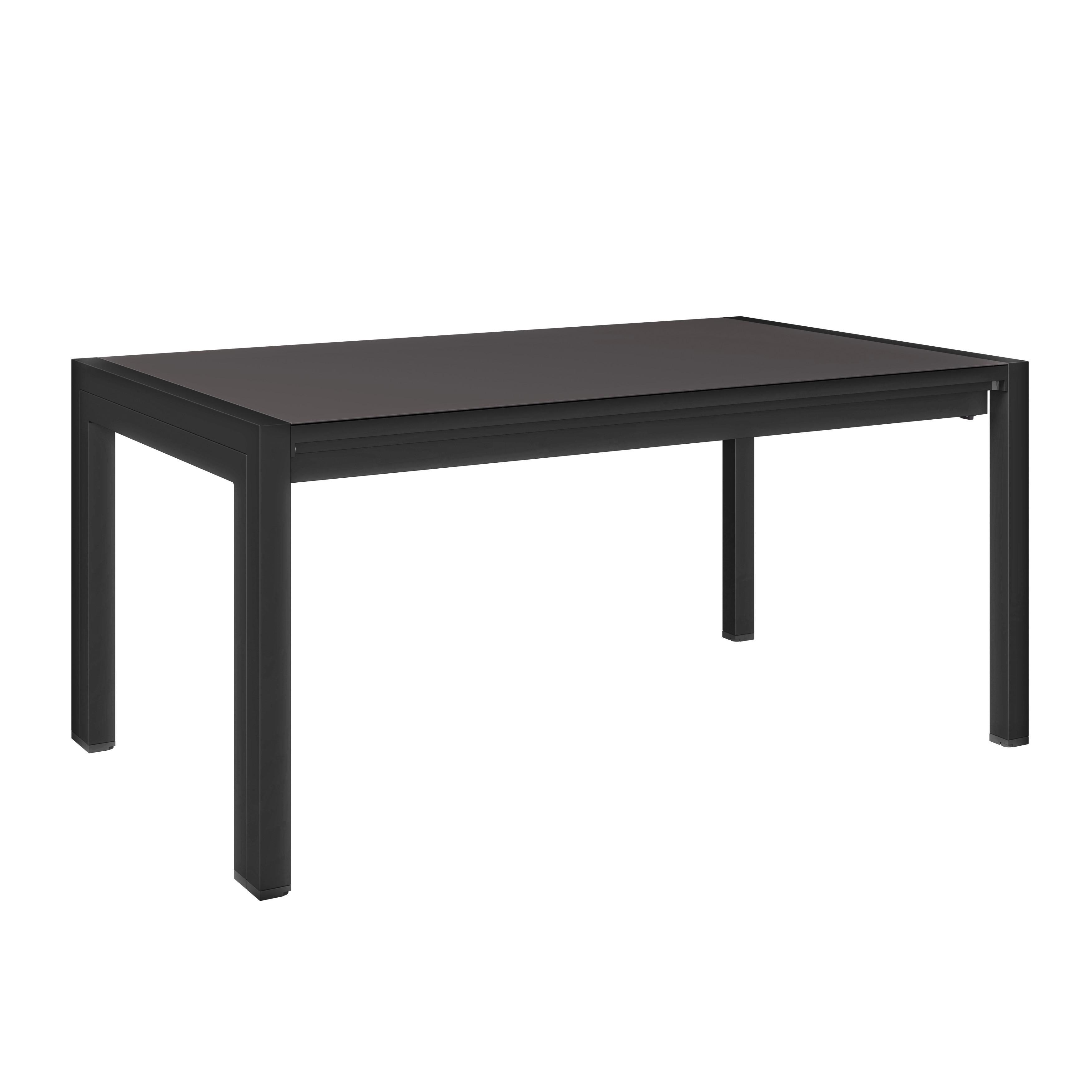 Ausziehtisch Tampa - Dunkelgrau/Anthrazit, MODERN, Glas/Metall (150-285/69/90cm) - Beldano