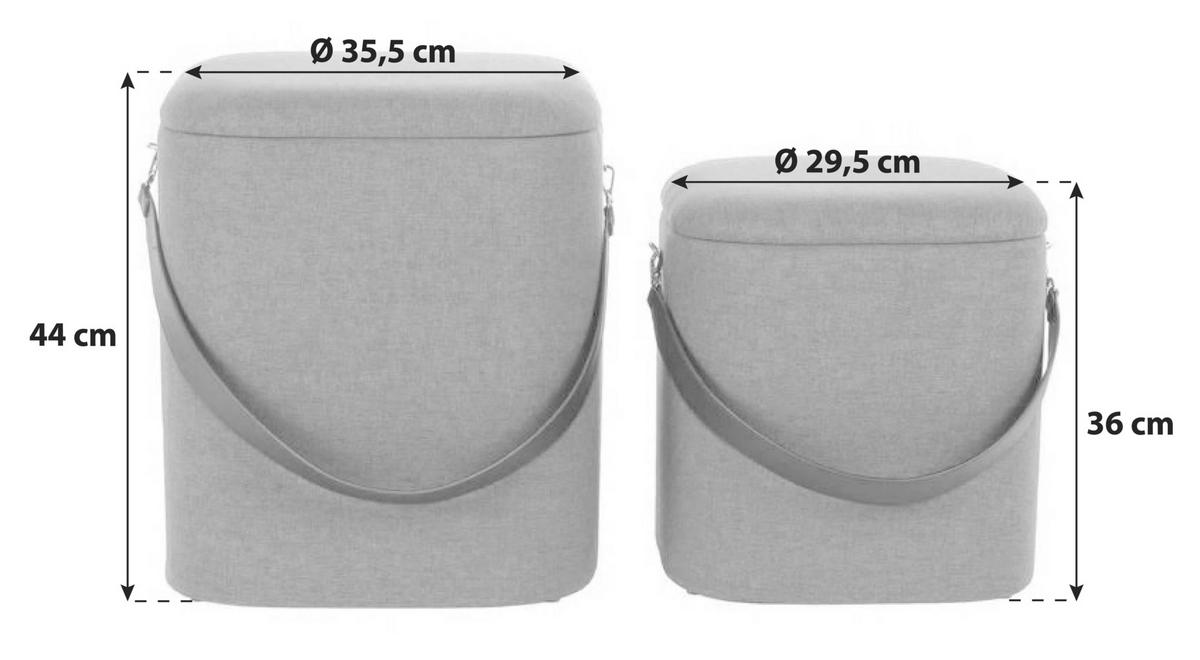 SADA TABURETŮ ARABELLA - modrá/černá, Basics, textil/plast (35,5/44/35,5cm)