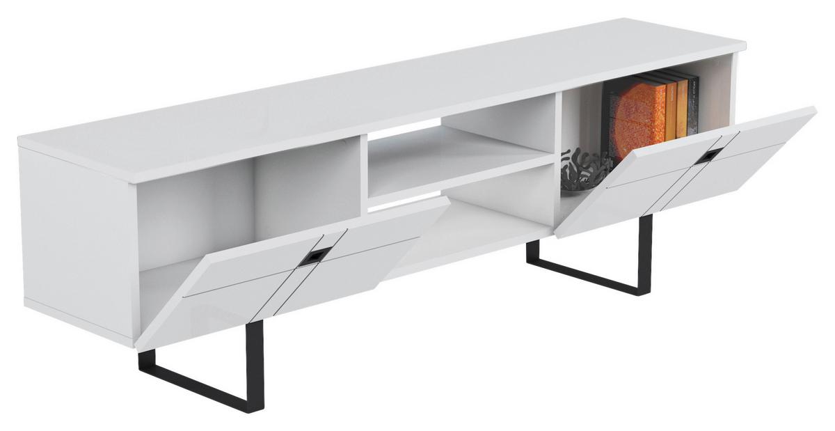 Lowboard Zeus Tv-Schrank - Schwarz/Weiß, Design, Holzwerkstoff (160/50/35cm) - Livetastic