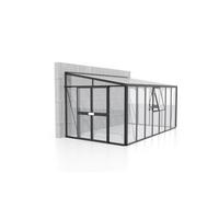 Anlehn-Gewächshausbausatz 11900 11,9 m2 - Schwarz, Basics, Glas/Kunststoff (265,9/238,8/460,1cm)