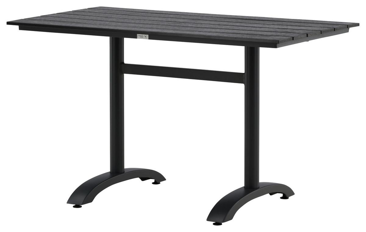 Gartentisch Denver - Schwarz, KONVENTIONELL, Metall (120/70/74cm) - Gardenson